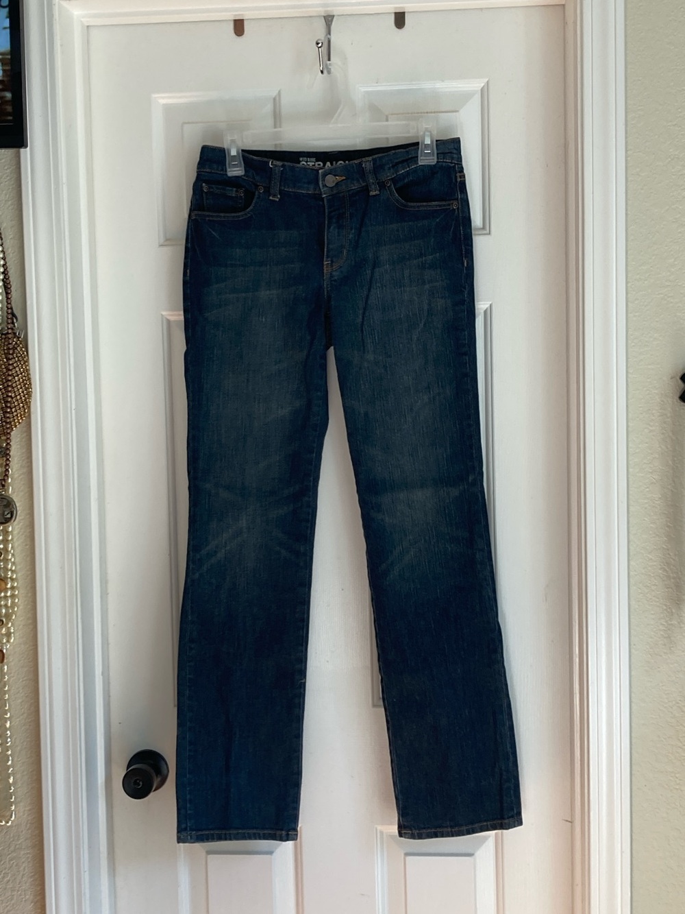 New York & Company Dark Blue Straight-Leg Jeans